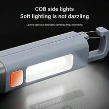 1PC Mini Zoomable LED Flashlight, High Bright Long Range COB Flood Light Portable Torch With Lock Buckle Design For Outdoor Camping Emergency Daily Use - Flashlight - View 6