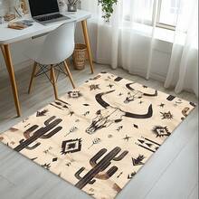 Velvet Cow Bone Cactus Creative Print Carpet Suitable For Office, Living Room And Kitchen Non-Slip Home Floor Mat Bedroom Dorm Home Decor Non-Slip Carpet 800g/M² Crystal Velvet - A - View 7