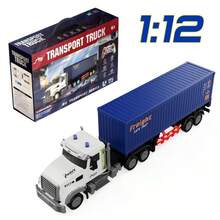 Remote Control Semi Truck , 9-Channel Full Function RC Vehicle With LED Lights, Sounds, Horns And Auto Demo, Detachable Container Toy For Kids Age 3+,Back To School - Multicolor - View 3