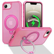 Phone Case: Compatible With IPhone 17 Pro Max Air / 15 / 14 / 16 Plus; Supports Magnetic Attachment And Features An Anti-Slip, Semi-Transparent Design. - Hot Pink - View 4