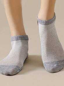 3 Pairs Kids Invisible Low-Cut Short Socks, Comfortable Solid Color Mesh Socks For Boys And Girls - Multicolor - View 3