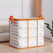 1pc Large Capacity Bedding Storage Bag, Transparent Storage Bag With Reinforced Handle, Suitable For Clothes And Bedding, Waterproof Material - Clear - View 4