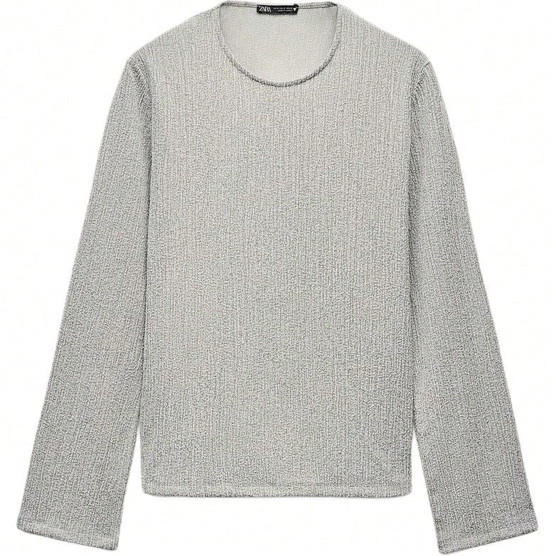 ZARA Sweatshirts Women's Crew Neck Moderate Grey - 灰色 - 查看 1