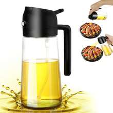 1pc Plastic/Glass Oil Sprayer Bottle, Kitchen Oil Dispenser, 2-In-1 Olive Oil Mister And Dispenser, Oil Spray Bottle For Cooking, Kitchen, Grilling, Salad, Baking, 470ml/15.8OZ - View 21