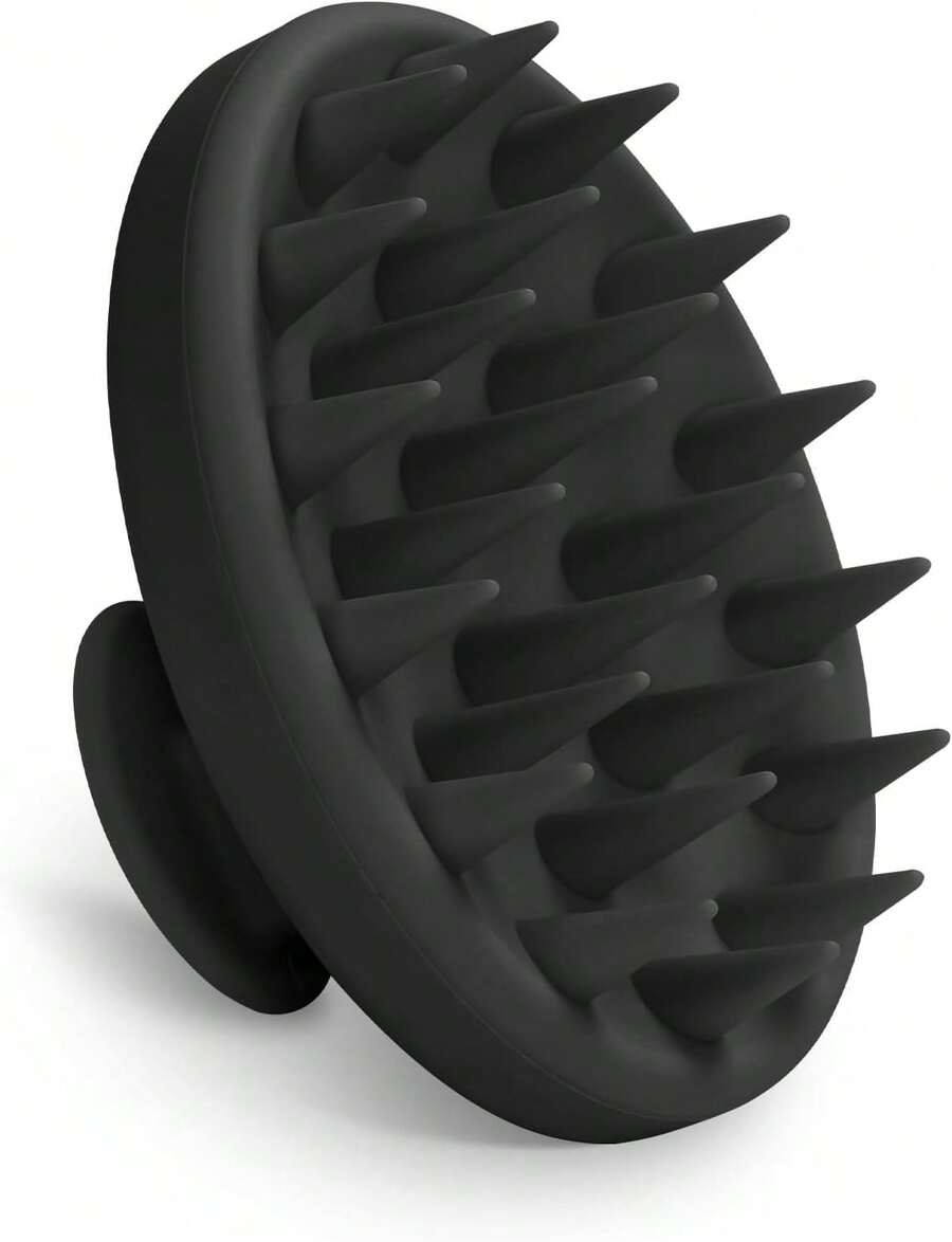 Silicone Scalp Massager, Scalp Scrubber For Hair Growth With Soft Bristles, Scalp Exfoliator Brush Dandruff Removal Shampoo Brush For Wet Dry Scalp Care (Black) - Black - View 1