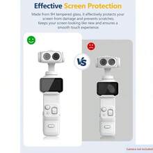 Juego de 4 piezas de protector de pantalla y lente para Insta360 Luna Ultra, incluye 2 protectores de lente + 2 protectores de pantalla, vidrio templado de dureza 9H, resistente a arañazos, sin burbujas, transparente de alta definición - Ver 5