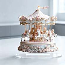 Dreamy 2D Flat Non-3D Printed Carousel Decorative Ornament Acrylic Flat Home Desktop Office Decor Ornament - 1PC - View 4