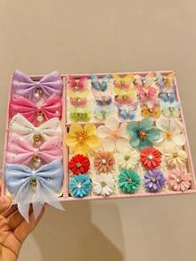 Juego de 10-705 piezas de accesorios para el cabello de niñas con colores de caramelo, elegantes diademas con pedrería y perlas, pinzas para el cabello con lazos para niñas, pinzas de cocodrilo con flores de cola de golondrina de tela, pinzas de garra para el cabello, pinzas de mariposa de malla, pinzas laterales, garras para el cabello, bandas elásticas de colores, lazos para el cabello, accesorios para el cabello suaves y no dañinos, accesorios para fotos de niñas, accesorios para combinar peinados diarios, cosas que las niñas aman - Multicolor - Ver 2