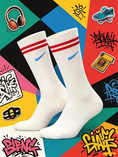 Whitmere 1/3/5 Pairs Men's Solid Color Mid-Calf Socks, Soft Comfortable Casual Socks