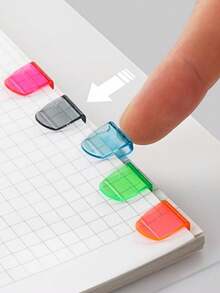 5 Clips de Notas Adhesivas de Plástico Mini en Colores Aleatorios, Marcadores de Páginas de Cuaderno, Herramientas de Organización de Oficina - Clips de libros coloridos - Ver 2