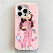 Funda para móvil con un bonito diseño de higienista dental, compatible con fundas de , Apple, VIVO, OPPO, , ,  y Honor. Fabricada en TPU, ofrece protección contra golpes y caídas. ¡Ideal para profesionales y aficionados a la odontología! - Rosa - Ver 1