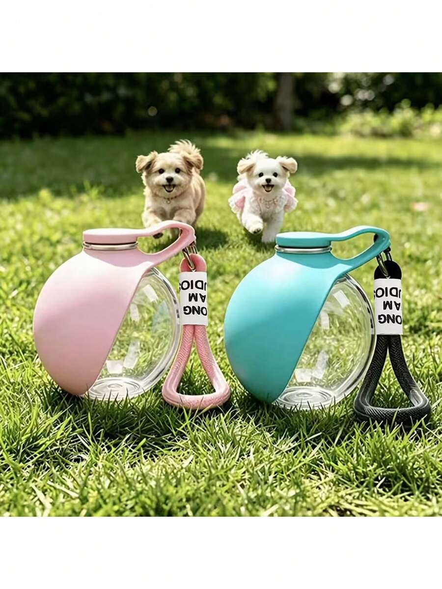 Portable Spherical Foldable Rechargeable Dog Water Bottle, Suitable For Outdoor Use - 285ml - View 1