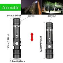 1pc High Power LED Aluminum Alloy Flashlight - Outdoor High Brightness Long Range Lighting With Battery Indicator, Adjustable Focus, Strong Beam Suitable For Night Fishing (Battery Not Included) - Multicolor - View 7