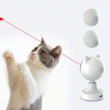 Interactive Laser Chase Cat Toy - 1200mAh USB Rechargeable, Handheld Or Desktop Placement, Auto-Switching Timer, Endless Fun - White - View 7
