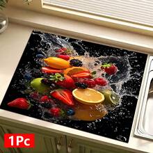 1pc, Home Decor, Fruit Pattern Printed Bowl & Plate Absorbent Mat, Dish Drying Mat, Espresso Machine Countertop Absorbent Mat, Drainage Mat, Soft Faucet Absorbent Mat, Sink Cup Mat, Kitchen Supplies, Bathroom Supplies - Multicolor - View 12