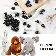 Black Plastic Eyes Set For Dolls And Crafts, 3mm To 12mm Multiple Sizes, With Storage Tray - Black - View 5