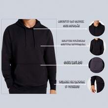 Flannel Kangaroo Hoodie, Printed Sweatshirt, Streetwear Jacket, Geek Style - 黑櫻 - 查看 4
