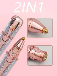 SKYWORTH 2合1 USB充電式電動修眉器與面部修容工具，優雅設計，便攜適合旅行與辦公室使用，完美禮物 - 查看 3