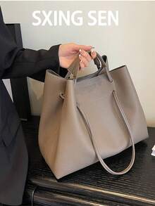 Bolso Mensajero Casual Vintage, Maletín Cruzado Estilo Workwear para Hombre - Gris - Ver 2