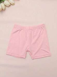 3 piezas de pantalones cortos casuales de unicolor para niñas, leggings minimalistas con ribete de volantes, versátiles para uso diario - Multicolor - Ver 6