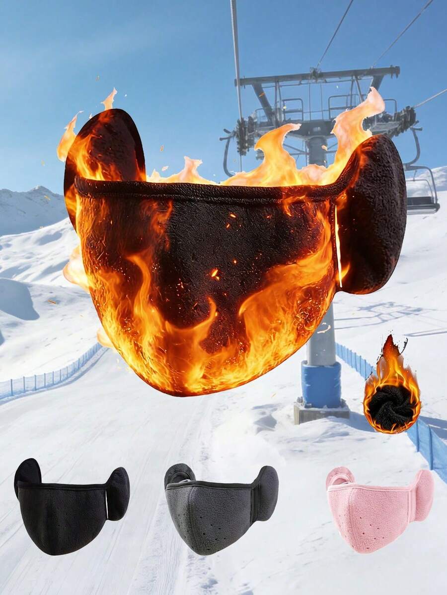 1pc Winter Ear Warmer Face Mask, Warm Windproof Ear Cover, Cold-Proof Ski Mask, Suitable For Skiing, Cycling And Other Outdoor Sports - Multicolor - View 1