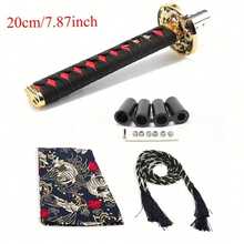 Pomo de palanca de cambios estilo espada samurai JDM de 200mm/150mm - Collarín y adaptador universal a prueba de polvo para bota de palanca de cambios, compatible con la mayoría de autos con transmisión manual, compatible con , , Subaru, palanca de cambios estilo racing - A - Ver 18