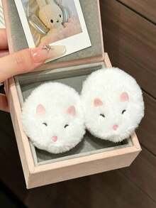Bộ 2 kẹp tóc động vật phong cách Pháp ngọt ngào dễ thương mềm mại, thiết kế chuột trắng thêu 3D, kẹp tóc mái và kẹp bên không gây hư tổn, phụ kiện tóc nữ tính thẩm mỹ màu sữa - Nhiều màu - Xem 9
