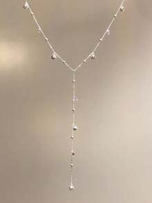 女士超亮鋯石星空流蘇項鍊，奢華小眾高端鎖骨鍊頸鍊飾品，毛衣鍊 - 原子 - 查看 6