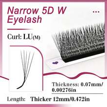 FOXYMEI 12-Row Narrow Angle 5D W-Shape Eyelash Extensions C/D Curl, Imported Material Handmade False Lashes, 8-15mm, Automatic Bloom Voluminous Style, 0.07mm, Dense Full Makeup Look, High Quality Wholesale - View 10