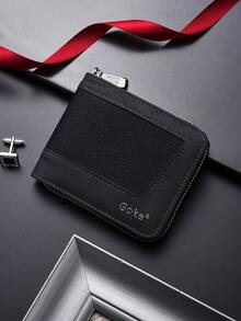 New Men's Short Chain Wallet Multi-Slot Card Holder Coin Pouch Zipper Purse - Multicolor - View 11