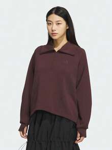 Adidas Women's W Half Zip Knit Sweatshirt Without Hood KF2546 - Red - View 1
