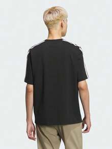 Adidas 男士 ES+ 3S S/S 短袖針織無領T恤 TKF3736 - 黑色 - 查看 3