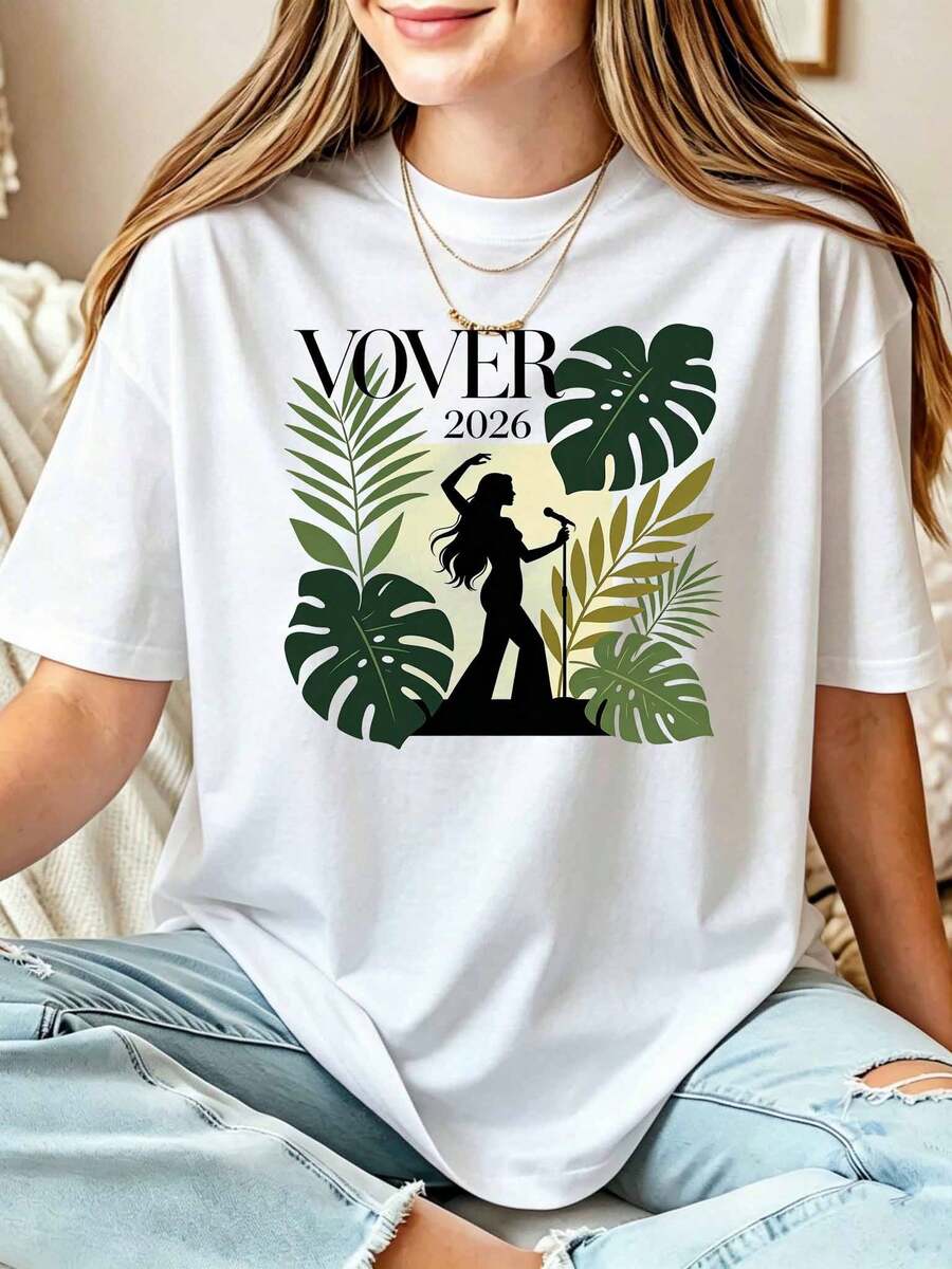 Nordic Botanical Silhouette Women T Shirt - Cozy, Stylish Summer Essential - 白色 - 查看 1
