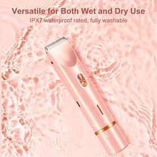 Waterproof Women Multifunctional Hair Trimmer USB Rechargeable Bikini Shaver Kit - Pink - View 4