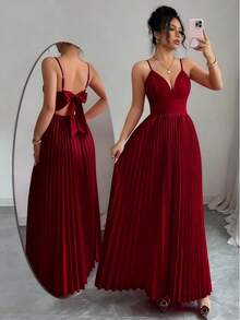 Elegant And Sexy Women's Dress With Thin Straps And Crisscross Back - 軍綠色 - 查看 1