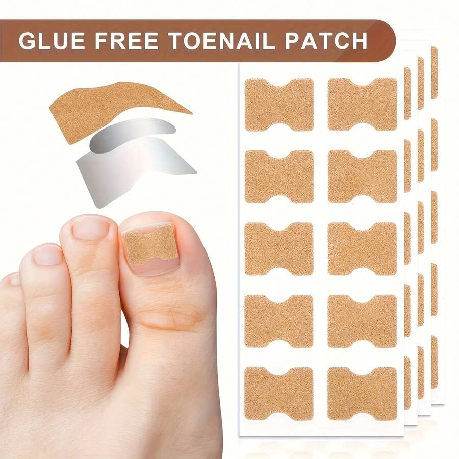 50pcs Toe Nail Anti-Friction Stickers, Breathable Nail Stickers - Nail Cover Stickers, Easy To Apply, No Glue Needed, Foot And Hand Care - A - View 1