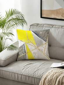 4 bucăți Huse pentru perne de canapea, stil modern luxos, design cu elemente geometrice abstracte, din catifea, cu atingere confortabilă, disponibile în mai multe mărimi, cu fermoar ascuns, potrivite pentru mașină, decor farmhouse pentru casă, dormitor și living (umplutura nu este inclusă) - Galben strălucitor - Vizualizare 7