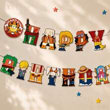 ONE PIECE Happy Birthday Banner, Character-Themed Letter Garland For Anime Birthday Party Wall, Cake Table, Photo Backdrop & Celebration Decor - Banner - View 3