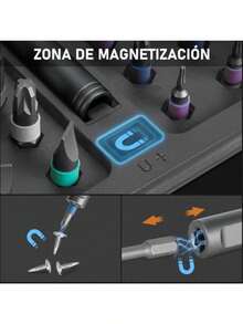42 en 1 Juego de Destornilladores Magnéticos con Mango Trinquete Desmontable S2 Acero Ideal para Muebles Computadoras Bicicletas Reparaciones y Proyectos DIY en el Hogar Regalos para Hombres - Multicolor - Ver 8