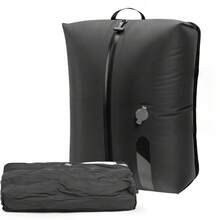 Black TPU Vacuum Compression Bags Reusable Space-Saving Storage Bags Portable Travel Vacuum Organizer 4 Seasons All Weather Use Luggage Compression Sack Camping Clothes Organizer No Pump Needed Zipper Closure - Black - View 5