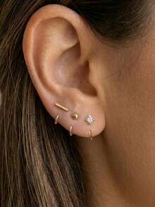HOTNICE Anting Kait Setengah Lingkaran Tanpa Telinga, Anting Lingkaran Terbuka yang Dapat Dilepas, Anting Ringan Tanpa Tindik untuk Wanita, Nyaman untuk Tidur, Perhiasan Modis, Hadiah Sempurna untuk Wanita - Emas - View 2