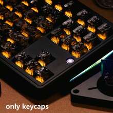 118 Keys Black Carbon Fiber Side-Printed Keycaps Ice Carbon Texture Translucent PC Material Mechanical Keyboard Keycaps Original Height Keycap Set Compatible With 61/64/68/75/84/87/96/100/104 - View 7