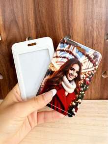 Customizable ID Card Holder, Photo Customization, Can Be Paired With Lanyard, Name Letter, Customized Gift, Student/Work ID Card Protective Case - Multicolor - View 4