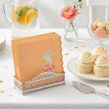 20/40/60 Peças, Guardanapos de Papel para Coquetéis com Fatias de Laranja, Guardanapos Descartáveis de 2 Camadas com Impressão em Aquarela, Design de Copo de Bebida Tropical com Borda Ondulada Bege e Laço Rosa, Toalhas de Mão para Festa na Piscina de Verão, Brunch de Meninas, Suprimentos para Celebração de Coquetéis Tropicais, 13*13 Polegadas - cor laranja - Visão 2