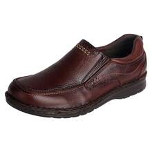 Fratello Shoe Store Lobo Solo Men's Besani Leather Casual Shoe 9664, Slip-On, 4cm Non-Slip Sole, Elasticated Upper For Better Fit, Comfort Moccasin, Sizes 5 To 9. - 咖啡棕 - 查看 10
