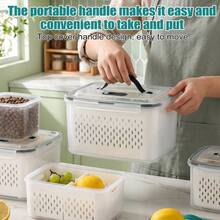 4pcs Fruit Containers For Fridge With Removable Colanders And Lids, Airtight Storage Container To Keep Fruits, Vegetables, Berry, Meat Fresh Longer - Portable - View 2