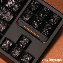 118 Keys Black Carbon Fiber Side-Printed Keycaps Ice Carbon Texture Translucent PC Material Mechanical Keyboard Keycaps Original Height Keycap Set Compatible With 61/64/68/75/84/87/96/100/104 - View 9