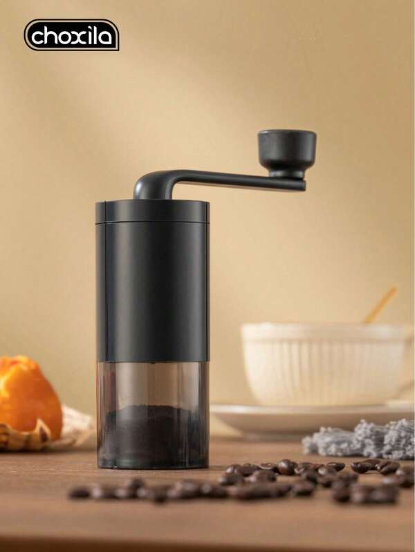 choxila 1pc Manual Coffee Bean Grinder With Large Visible Powder Storage, Portable Burr Mill , Concise Style Hand Crank Coffee Grinder For Home, Dorm, Office, And Camping, Ideal Coffee Accessories & Housewarming Gifts