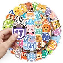 50pcs Numbered Animal Stickers, Lucky Y2K Aesthetic Stickers, Vintage Dreamy Elements, Graffiti, Y2K Style Urban Aesthetic Stickers, Suitable As Humorous And Interesting Gift Stickers, Including 80s And 90s Anime Stickers, Applicable For Scrapbooking, Envelopes, Water Bottles, Computers, Laptops, Phones, Suitcases, Notebooks, Refrigerators, Holiday Parties, Christmas Decorations, New Year Decorations, Winter Decorations And More. - Multicolor - View 7