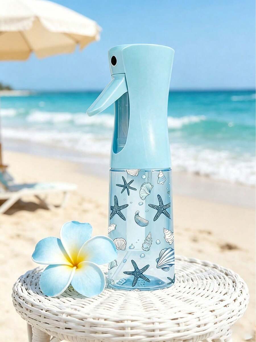 海星貝殼圖案 PET 可重複填充旅行噴霧瓶,專業高壓噴霧瓶,200/300ml 高壓連續自動真空細霧噴頭,美髮造型工具,美髮護理產品,配件,旅行必需品 - 彩色 - 查看 1